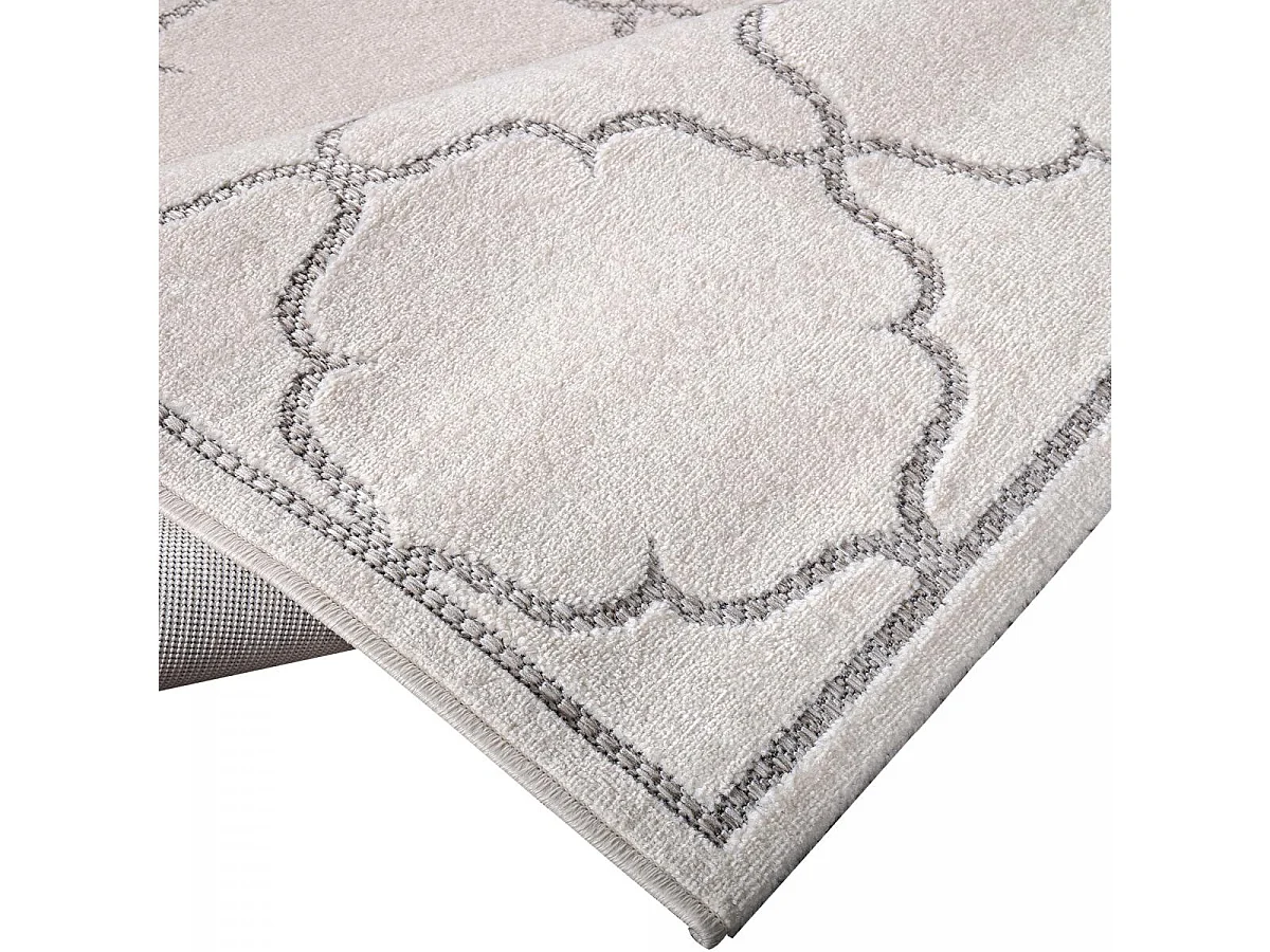 Tappeto da esterno Ø200 cm rotondo intrecciato color crema kilim KUMA