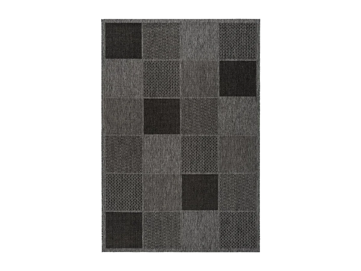 Tappeto da esterno 200x290 tessuto grigio chiaro e kilim grigio scuro chiaro LYN45 SUNSAU 5