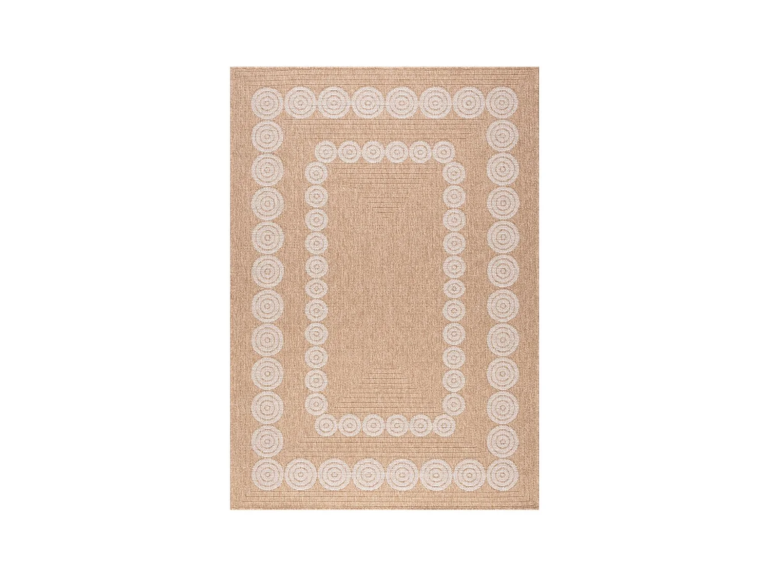 Tapis extérieur 200x290 tissé kilim beige et blanc JUTE ART 8