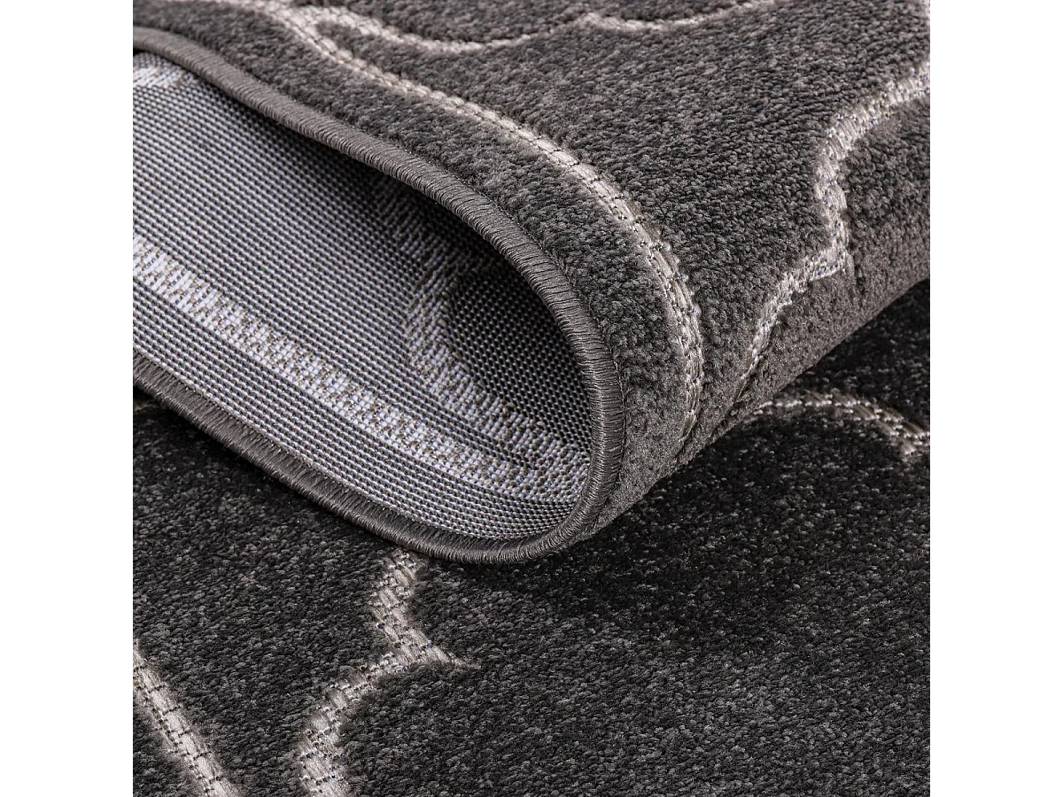 Tapis extérieur 140x200 tissé kilim gris KUMA