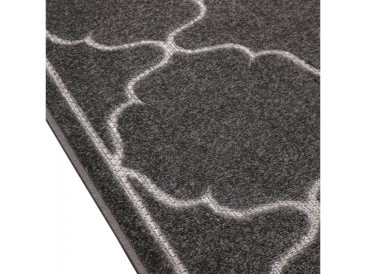 Tapis extérieur 140x200 tissé kilim gris KUMA