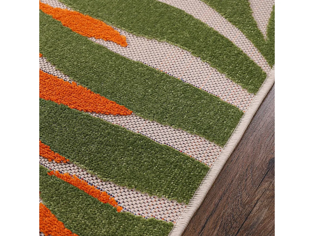 Tapis extérieur 80x200 tissé kilim bleu et rouge CHIMEK