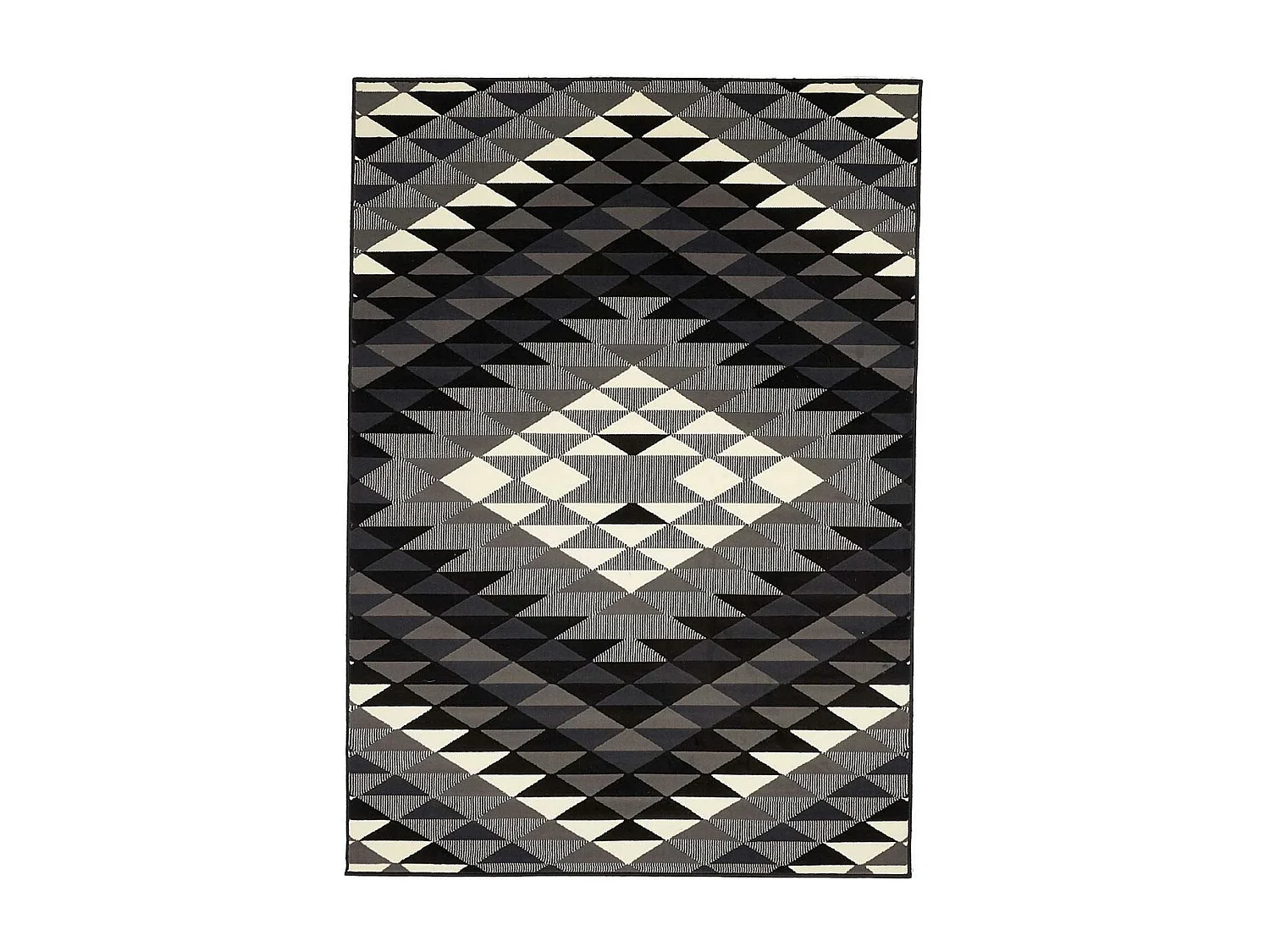 tapis chambre 60x110 tissé noir rectangle motif géométrique AF2 APACHE