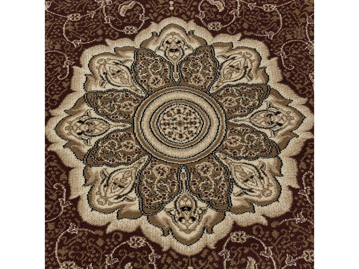 Tapis orient 200x290 rectangle rouge et beige tissé motif traditionnel TIBRICAB