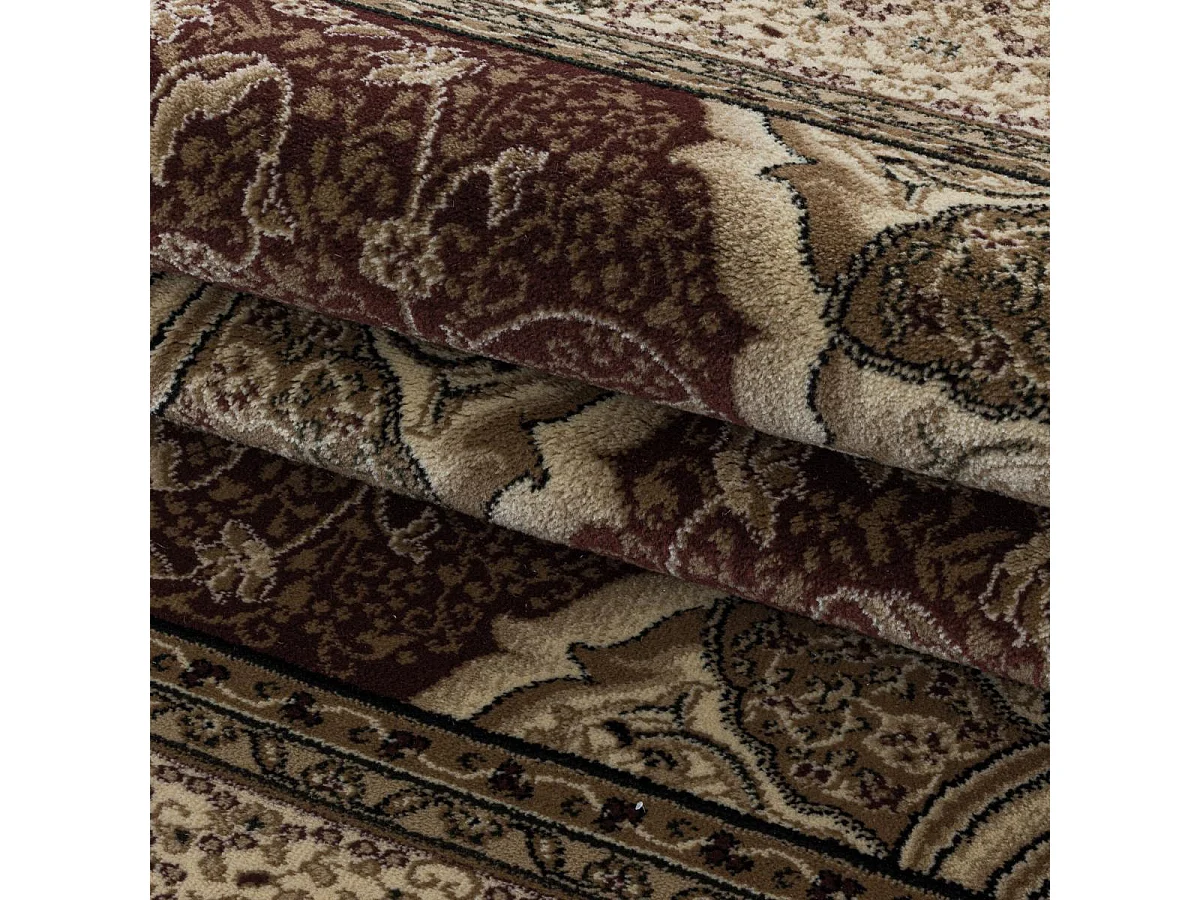 Tapis orient 200x290 rectangle rouge et beige tissé motif traditionnel TIBRICAB