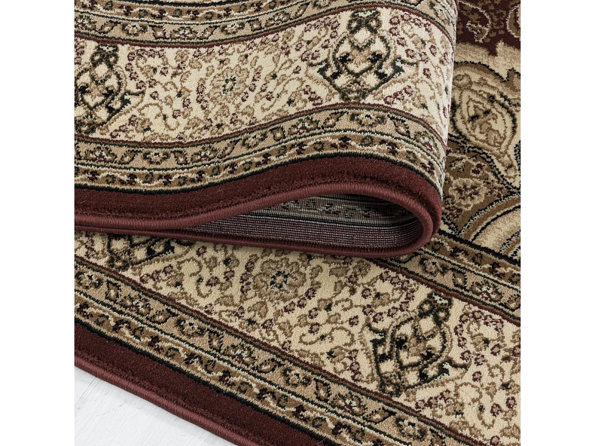 Tapis orient 200x290 rectangle rouge et beige tissé motif traditionnel TIBRICAB