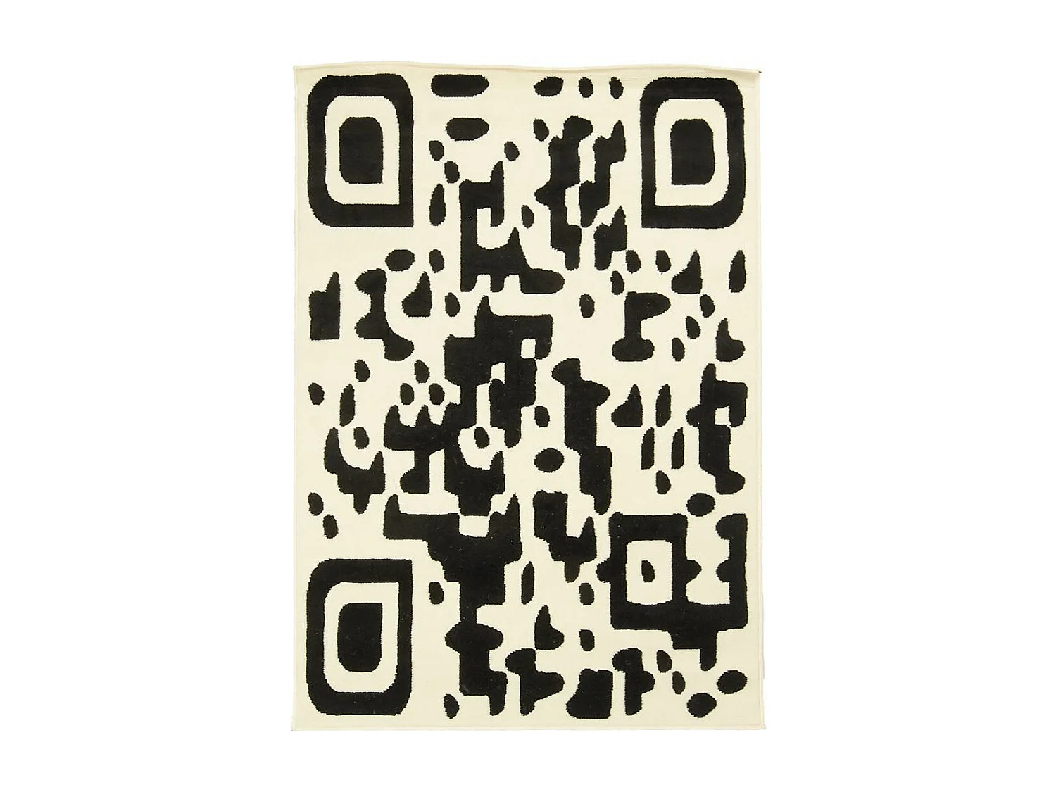 tapis salon 120x170 tissé noir rectangle motif géométrique LYN1 QR