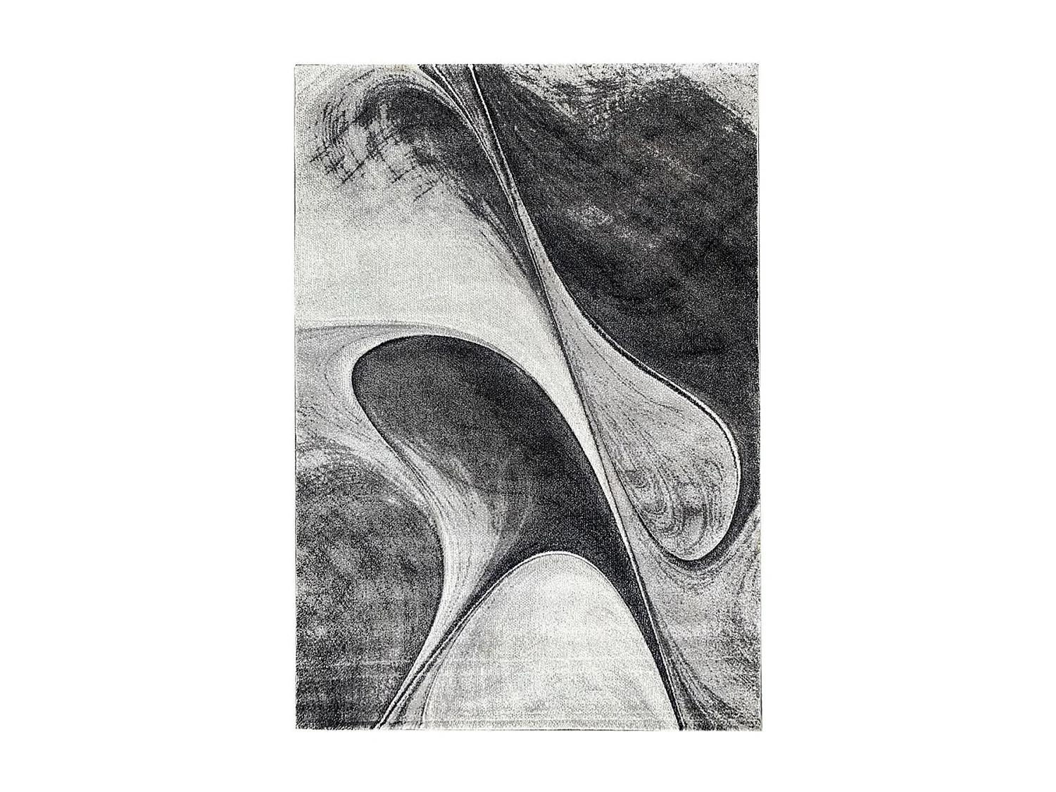 tapis salle à manger 280x380 tissé gris rectangle motif géométrique LYN8 MADILA