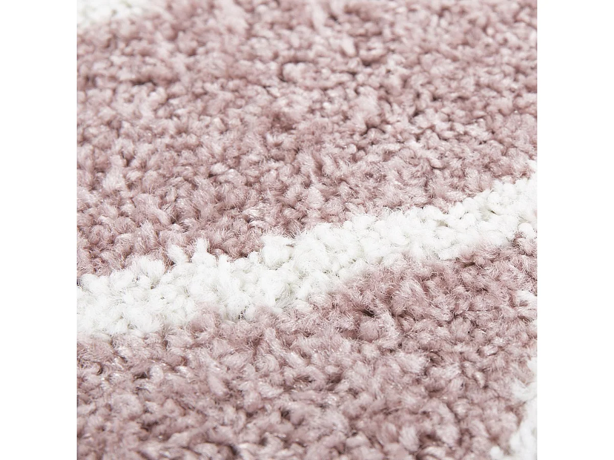 Tapis berbère 120x170 tissé motif ethnic BALANIO rose et blanc