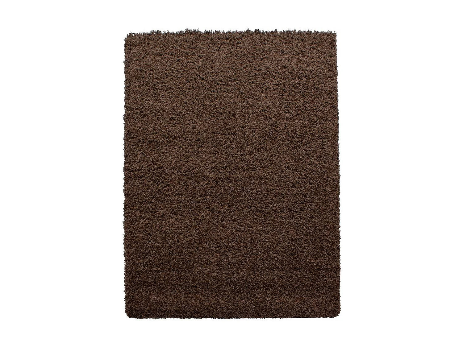 Tapis poils longs shaggy 100x200 rectangle tissé marron motif uni UNI L