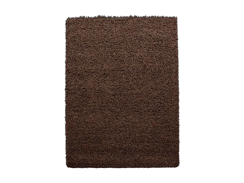 Tappeto Shaggy a pelo lungo 100x200 rettangolo intrecciato marrone fantasia unita UNI L