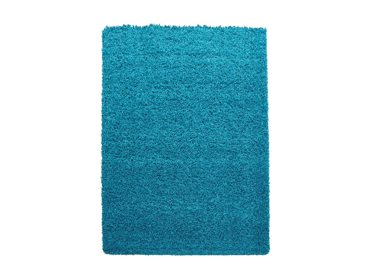 Tapis poils longs shaggy 80x250 rectangle tissé turquoise motif uni UNI L
