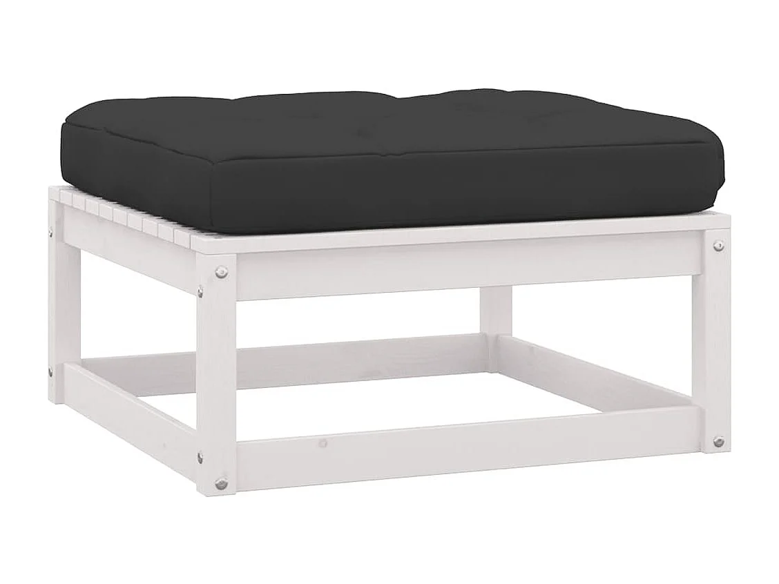 Set de muebles de jardín 7 piezas con cojines madera pino blanco