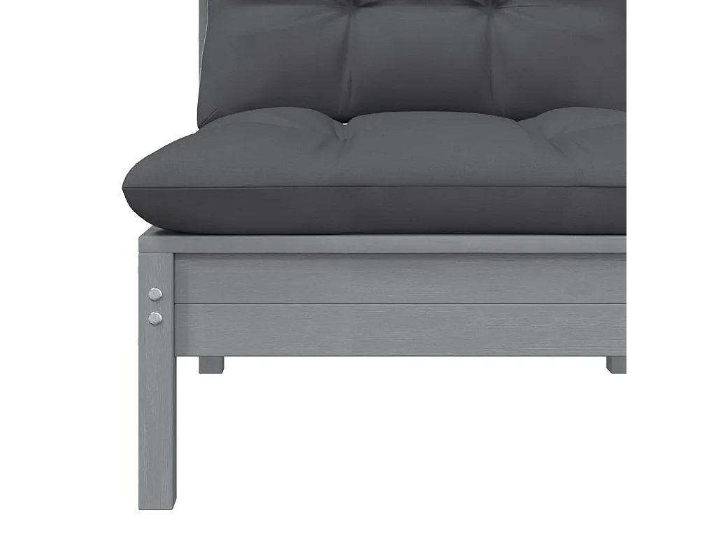 Salon de jardin 5 pièces avec coussins Bois de pin massif