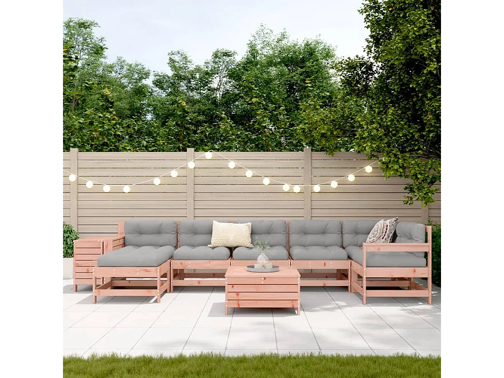 Salon de jardin 9 pièces bois massif sapin de douglas