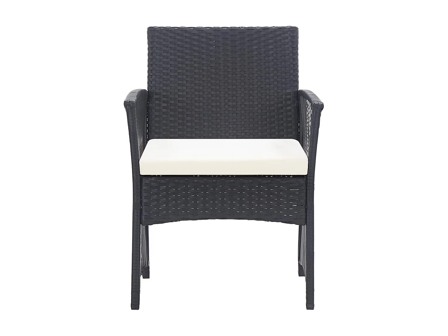 Salon de jardin 4 pièces avec coussin Résine tressée Noir