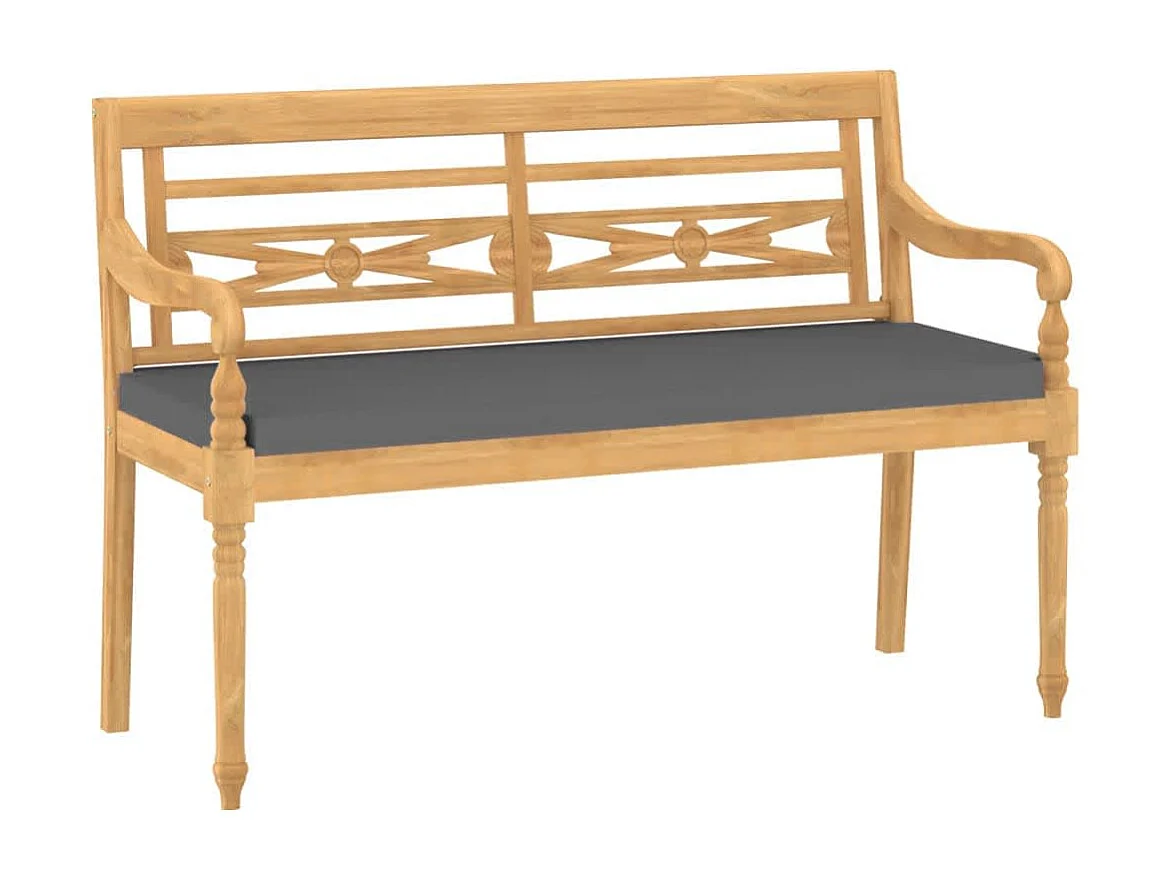 Salon de jardin 4 pièces avec coussins Bois de teck solide