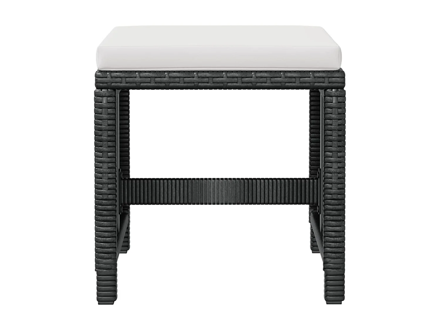 Salon de jardin encastrable 9 pièces Rotin et bois d'acacia Noir