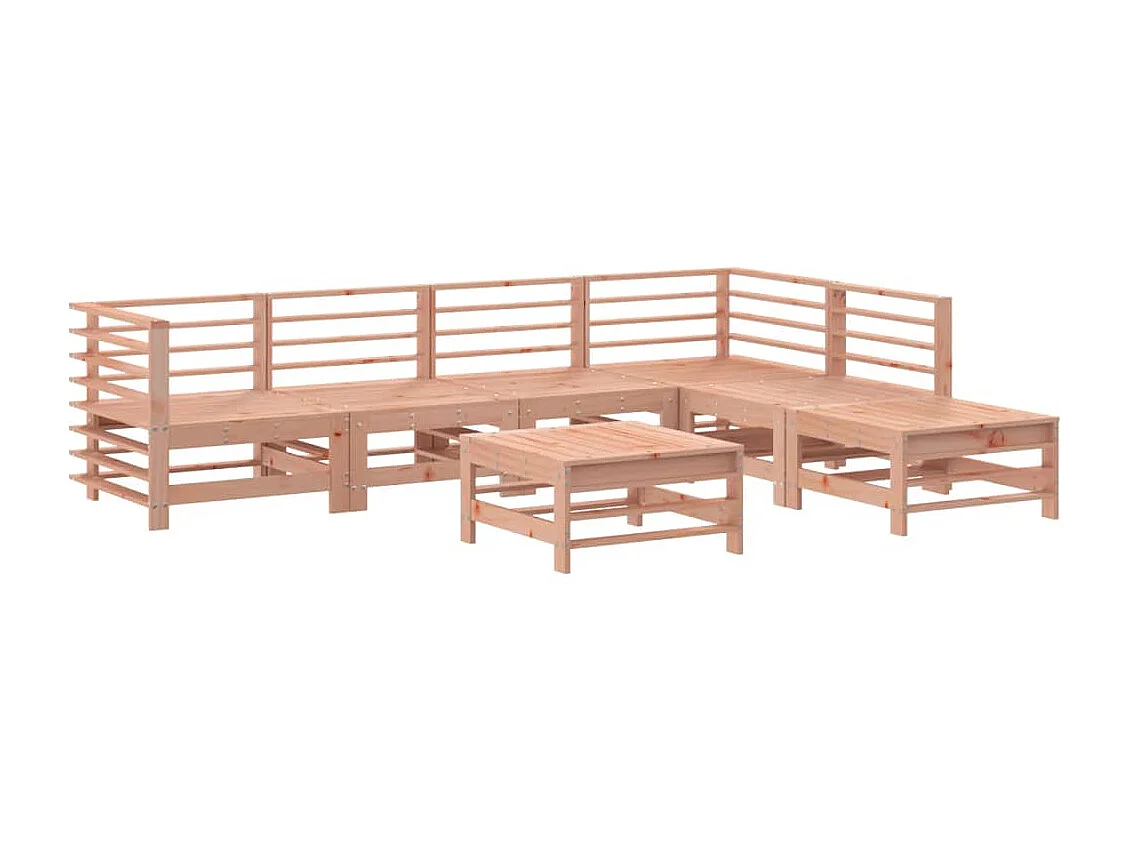 Salon de jardin 7 pièces avec coussins bois massif douglas