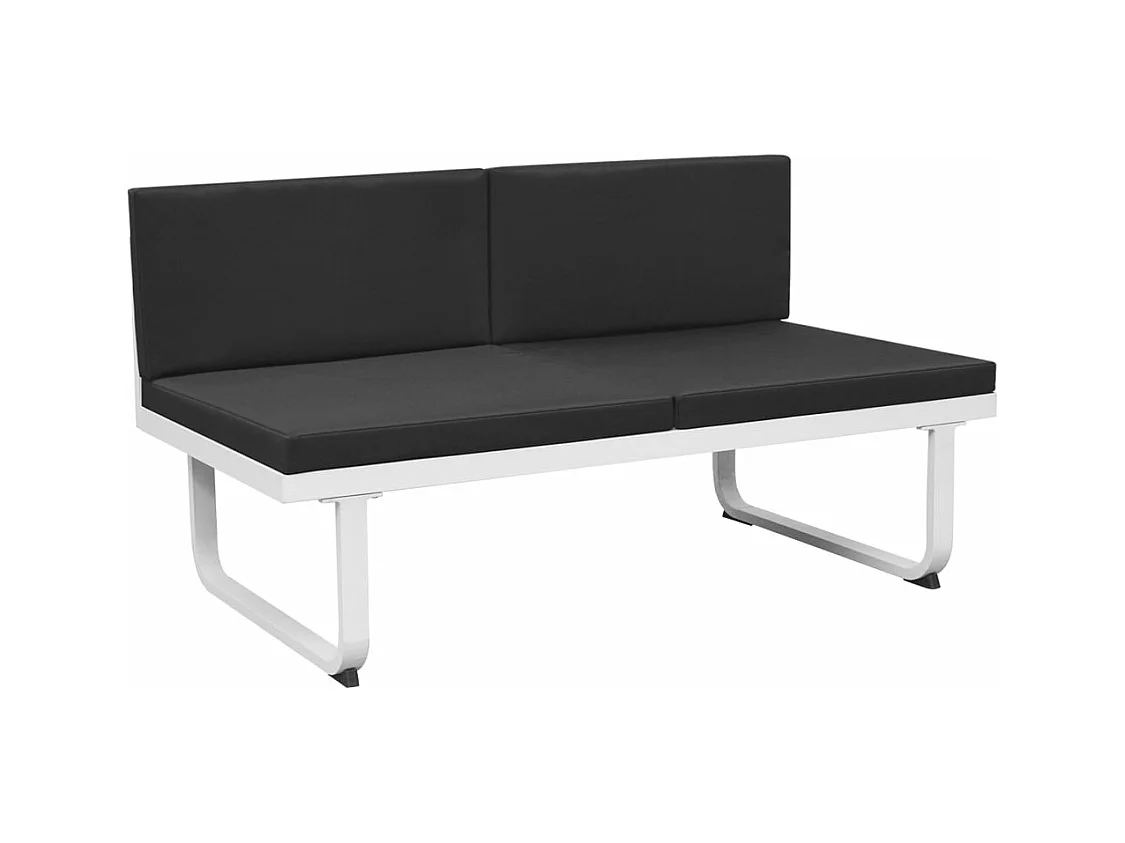 Set de muebles de jardín 5 piezas textilene aluminio negro