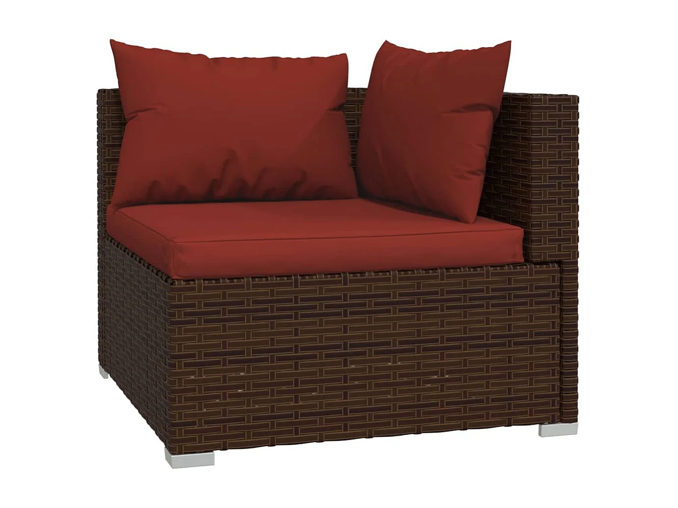 Set sofás de jardín 8 piezas y cojines ratán sintético marrón