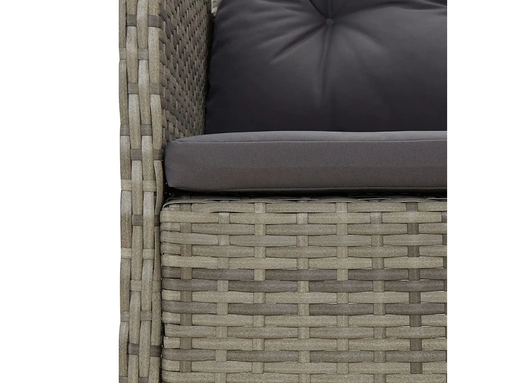 Salon de jardin 5 pièces avec coussins Gris Résine tressée