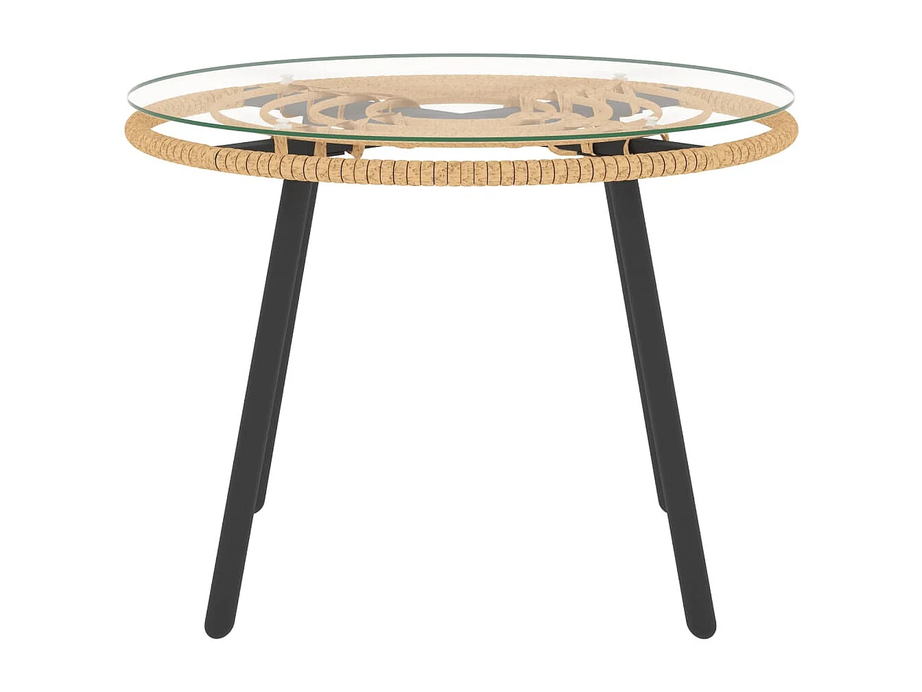 Set muebles jardín 3 piezas y cojines gris oscuro ratán sintético