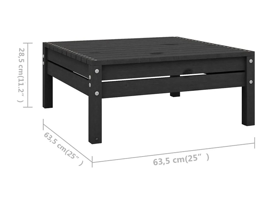 5 peças conjunto lounge de jardim pinho maciço preto