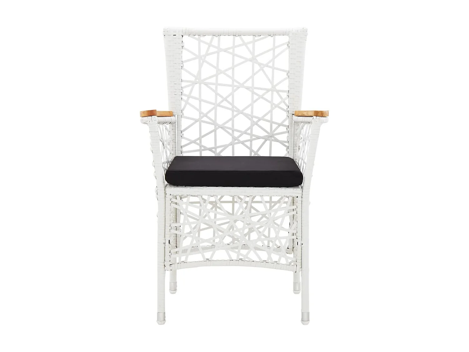 Salon de jardin 7 pièces Résine tressée Blanc