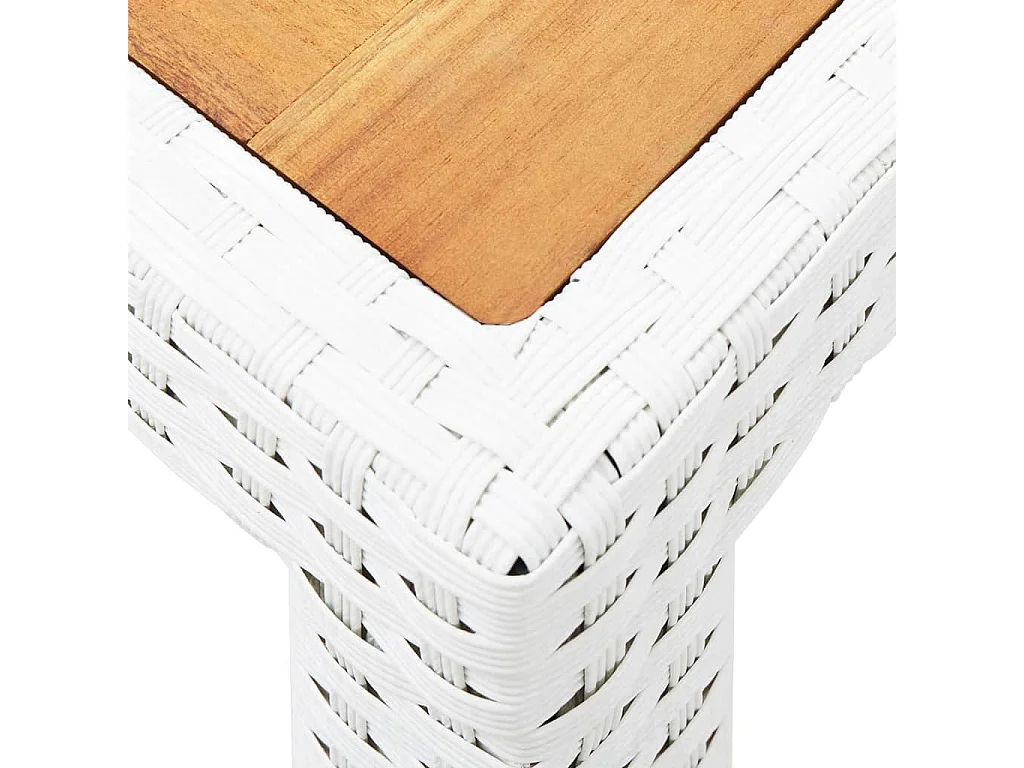 Salon de jardin 7 pièces Résine tressée Blanc