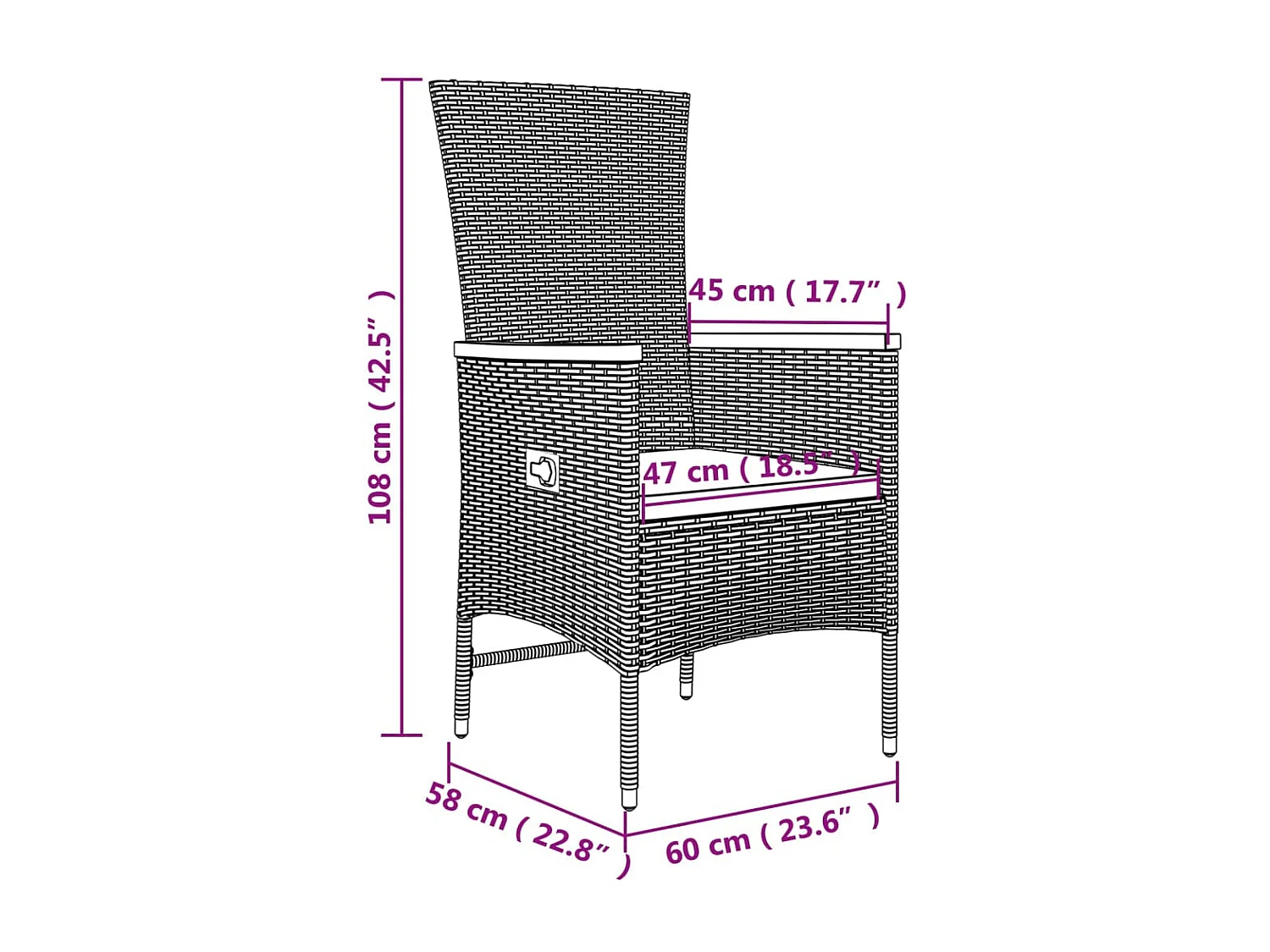 3 peças conjunto lounge de jardim vime PE/acácia maciça cinza