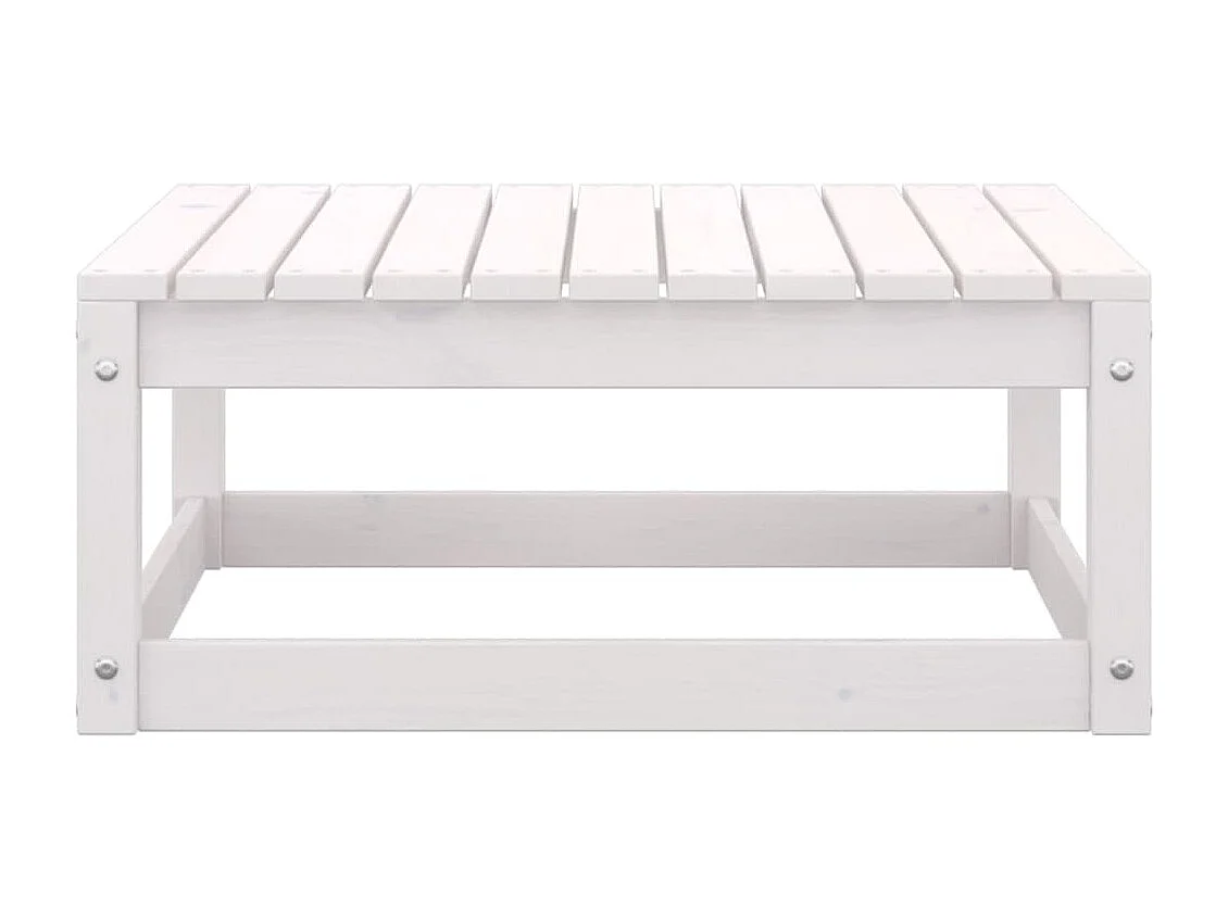 Salon de jardin 2 pièces Blanc Bois de pin massif