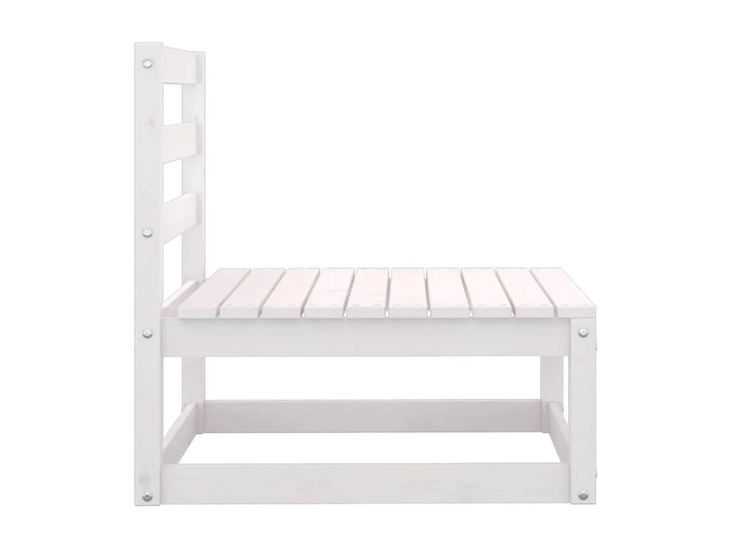 Salon de jardin 2 pièces Blanc Bois de pin massif