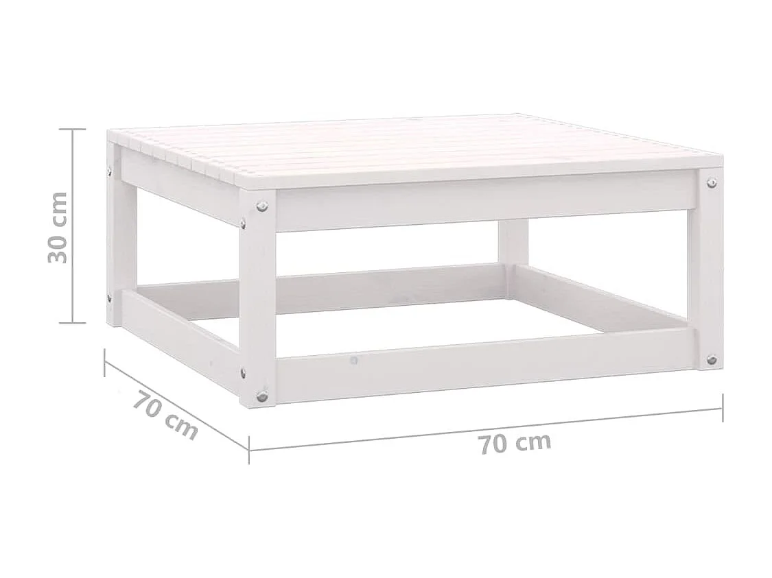 Salon de jardin 2 pièces Blanc Bois de pin massif