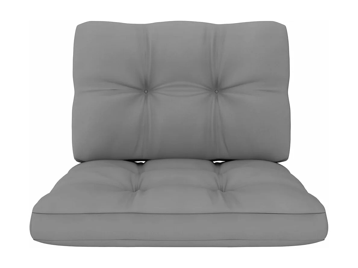 Set muebles de jardín y cojines 3 piezas madera pino impregnada