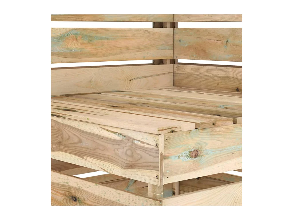 Salon de jardin 6 pièces Bois de pin imprégné de vert