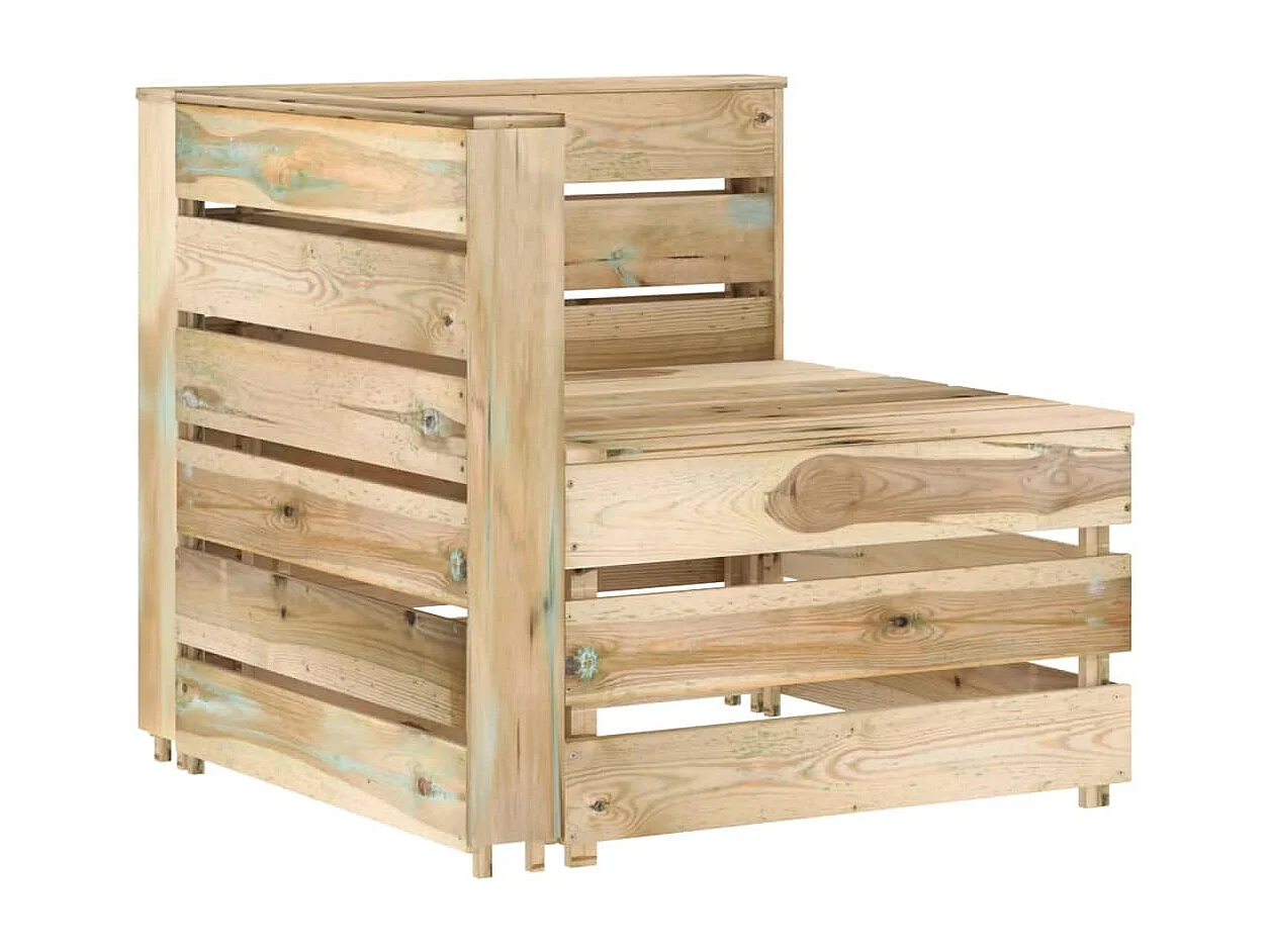 Set de muebles de jardín 6 piezas madera de pino impregnada verde