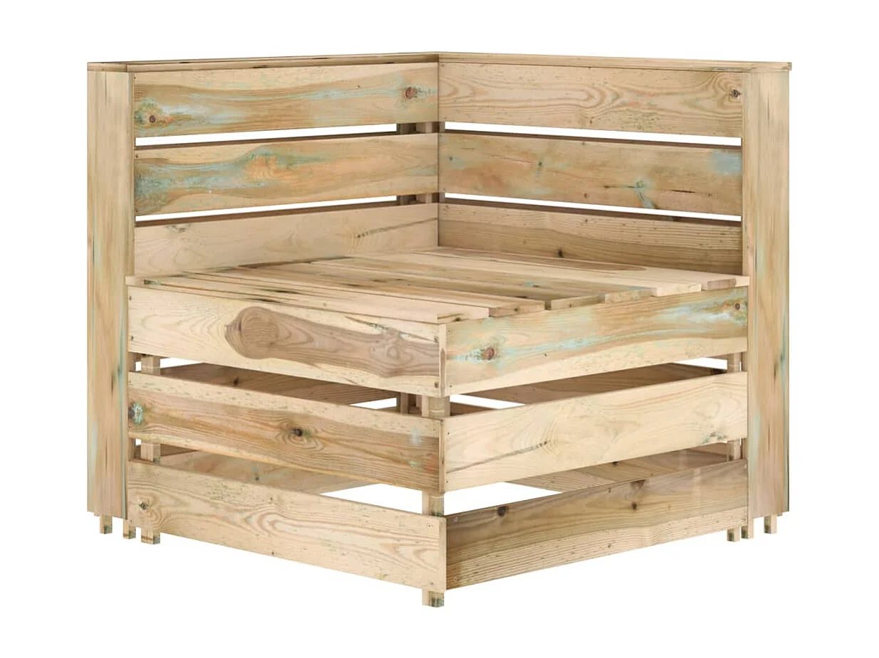 Set de muebles de jardín 6 piezas madera de pino impregnada verde