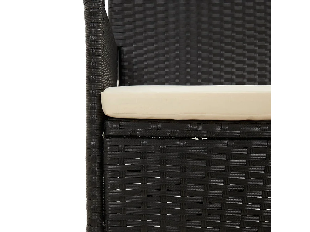 Salon de jardin 4 pièces avec coussins Noir Résine tressée