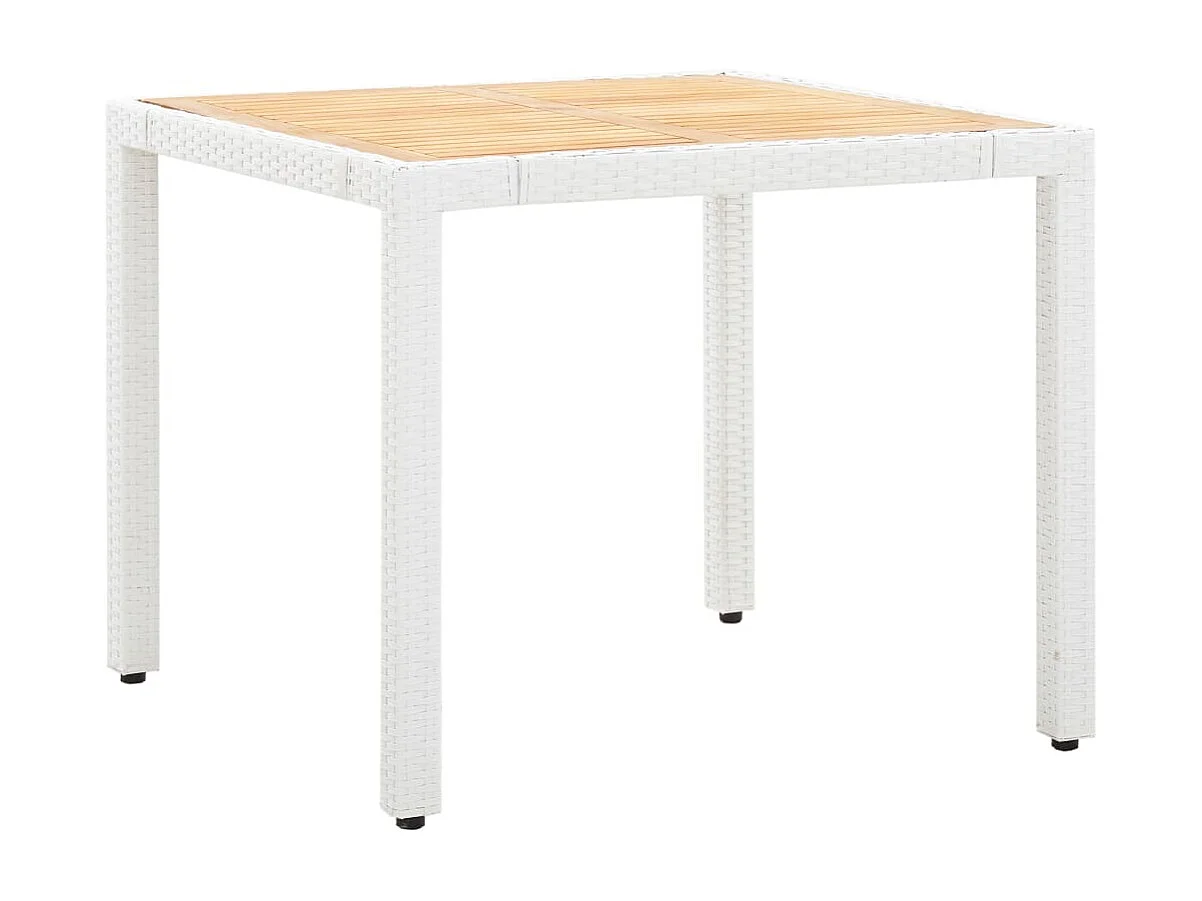 Salon de jardin 5 pièces Résine tressée Blanc