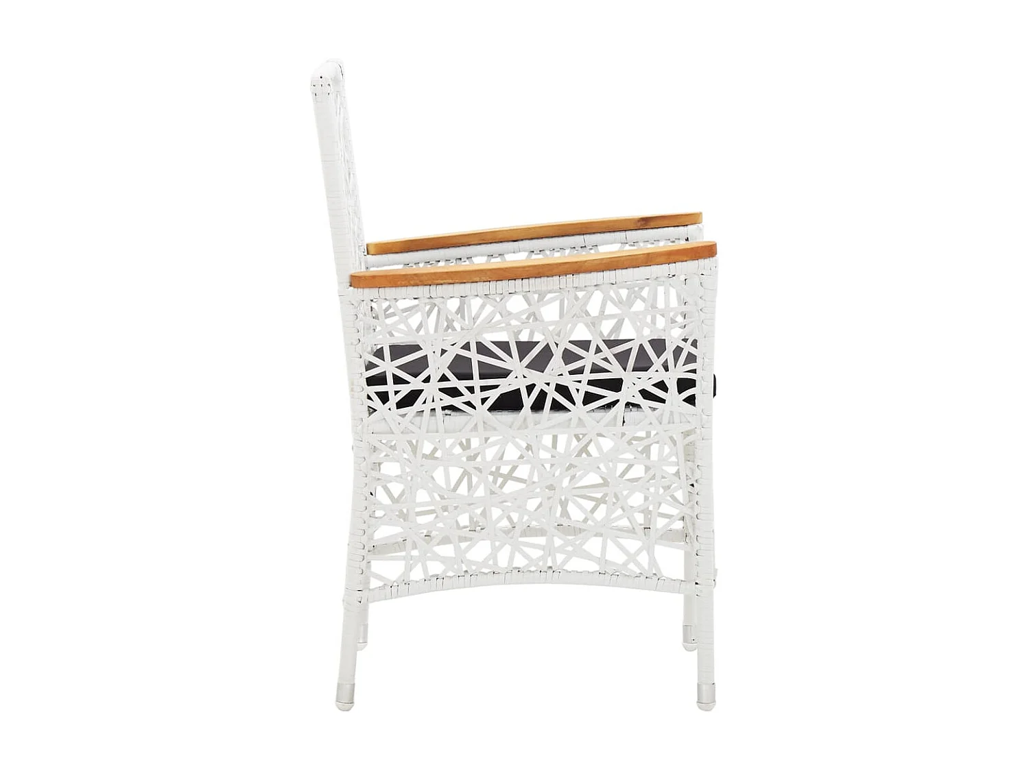 Salon de jardin 5 pièces Résine tressée Blanc