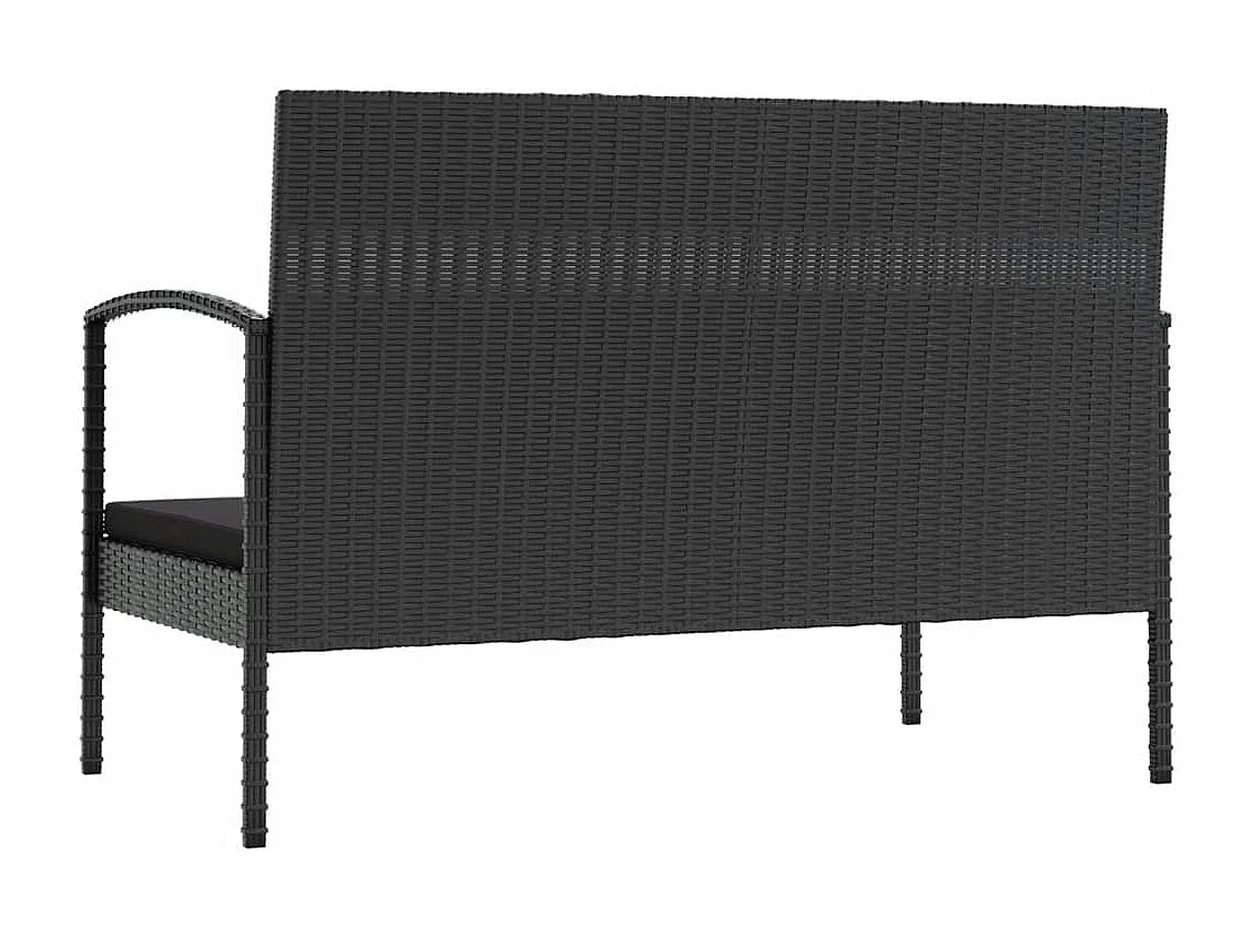 Set muebles de jardín 16 piezas y cojines ratán sintético negro