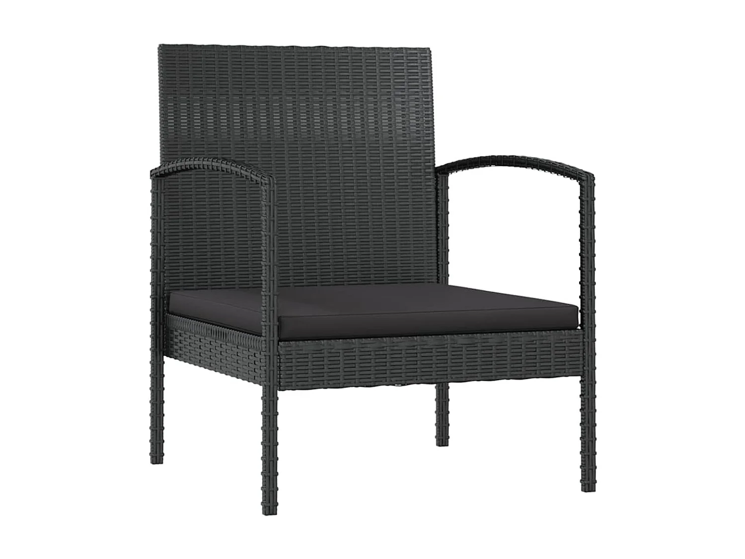 Set muebles de jardín 16 piezas y cojines ratán sintético negro