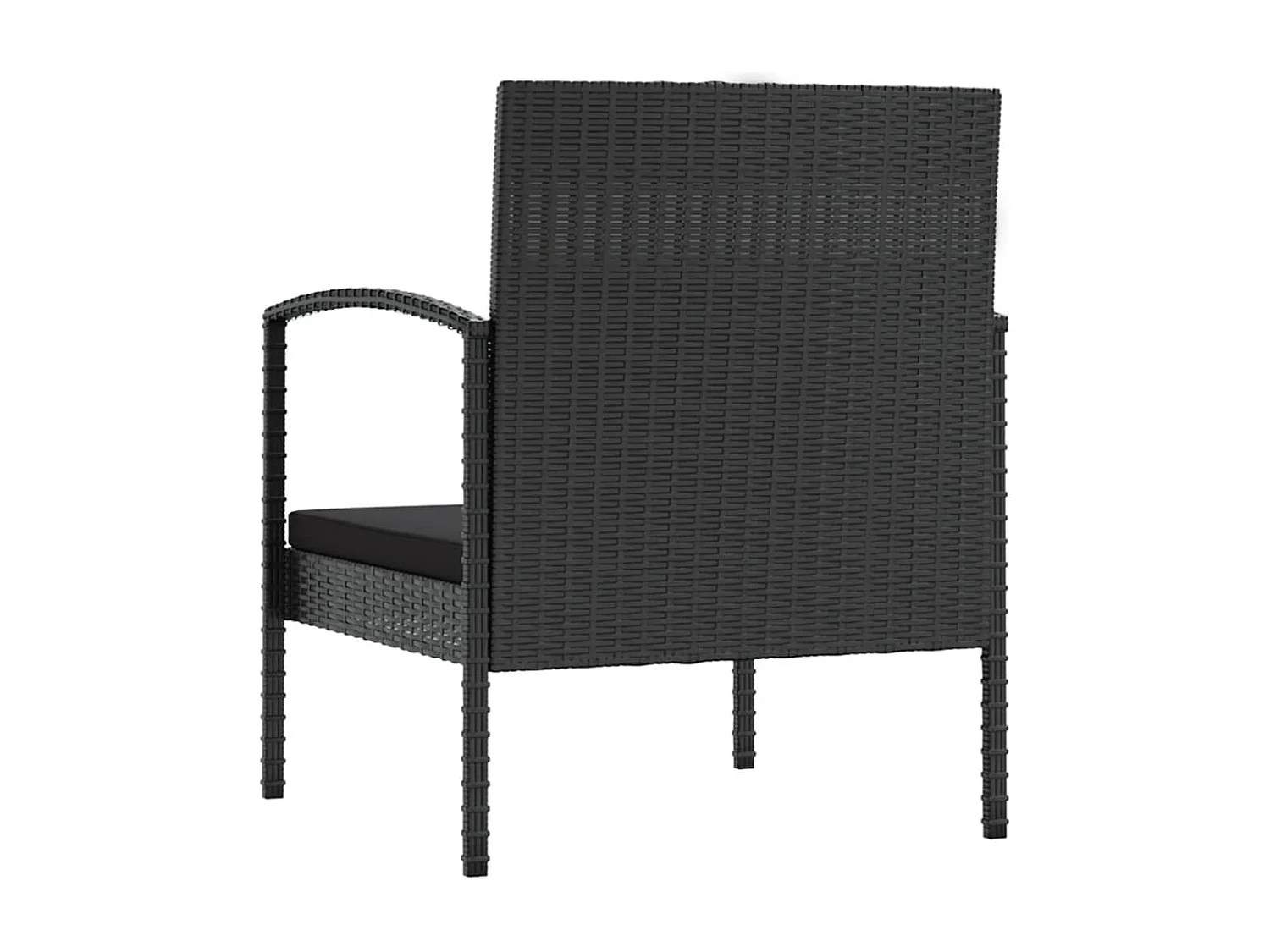 Set muebles de jardín 16 piezas y cojines ratán sintético negro