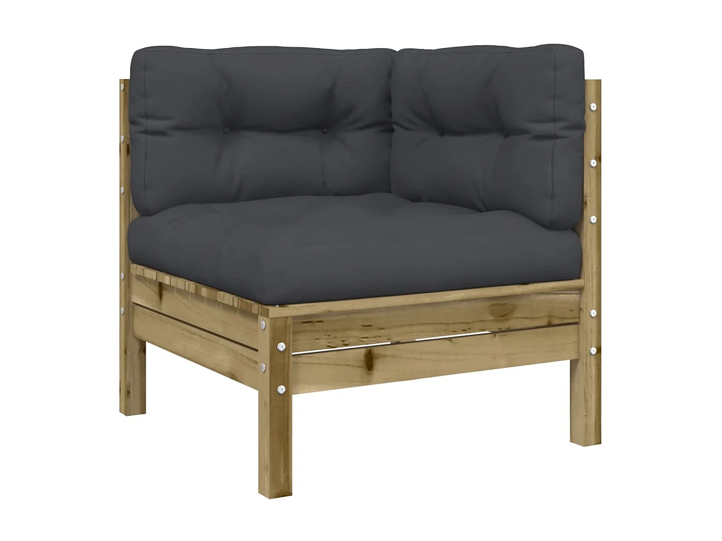 Set de sofás jardín 9 piezas con cojines madera pino impregnada