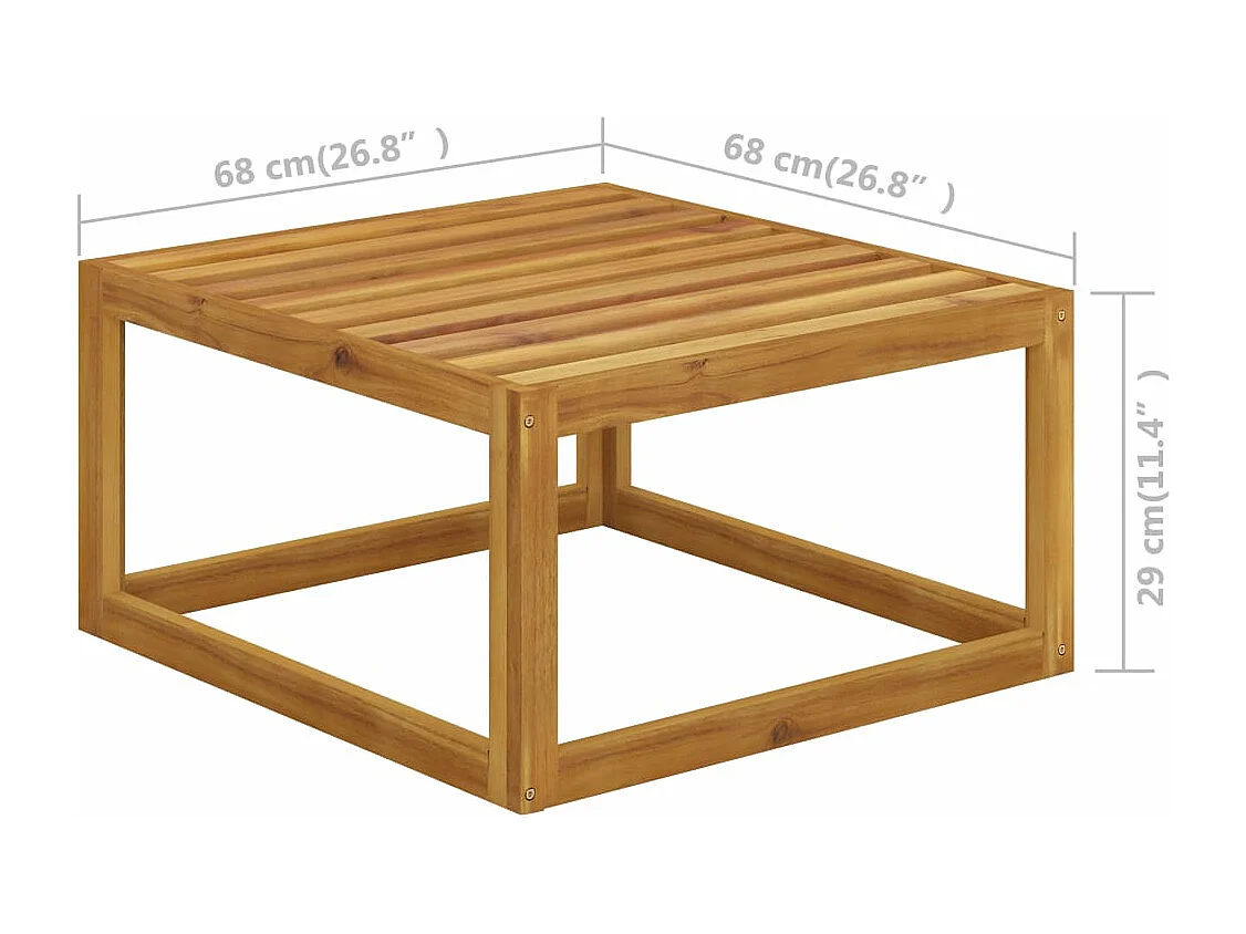 Muebles de jardín 8 piezas cojines crema madera maciza de acacia