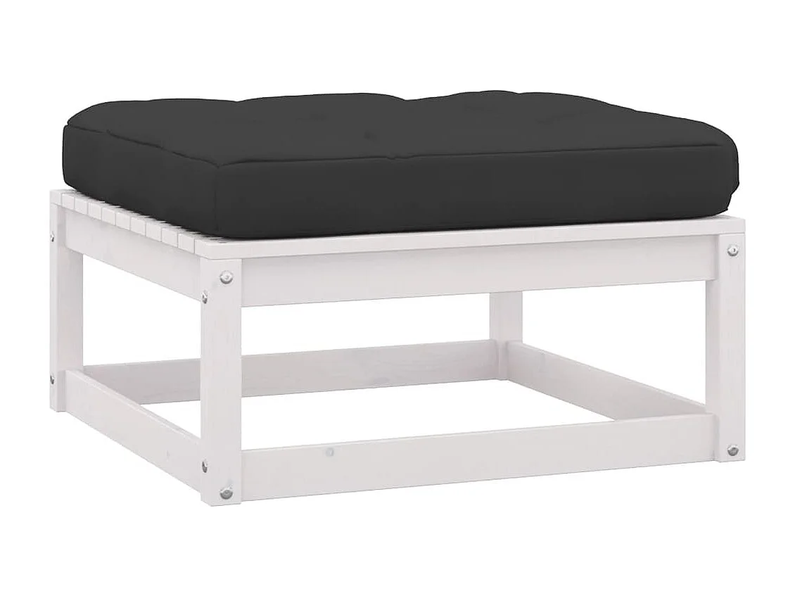 Set de muebles de jardín 8 piezas con cojines madera pino blanco