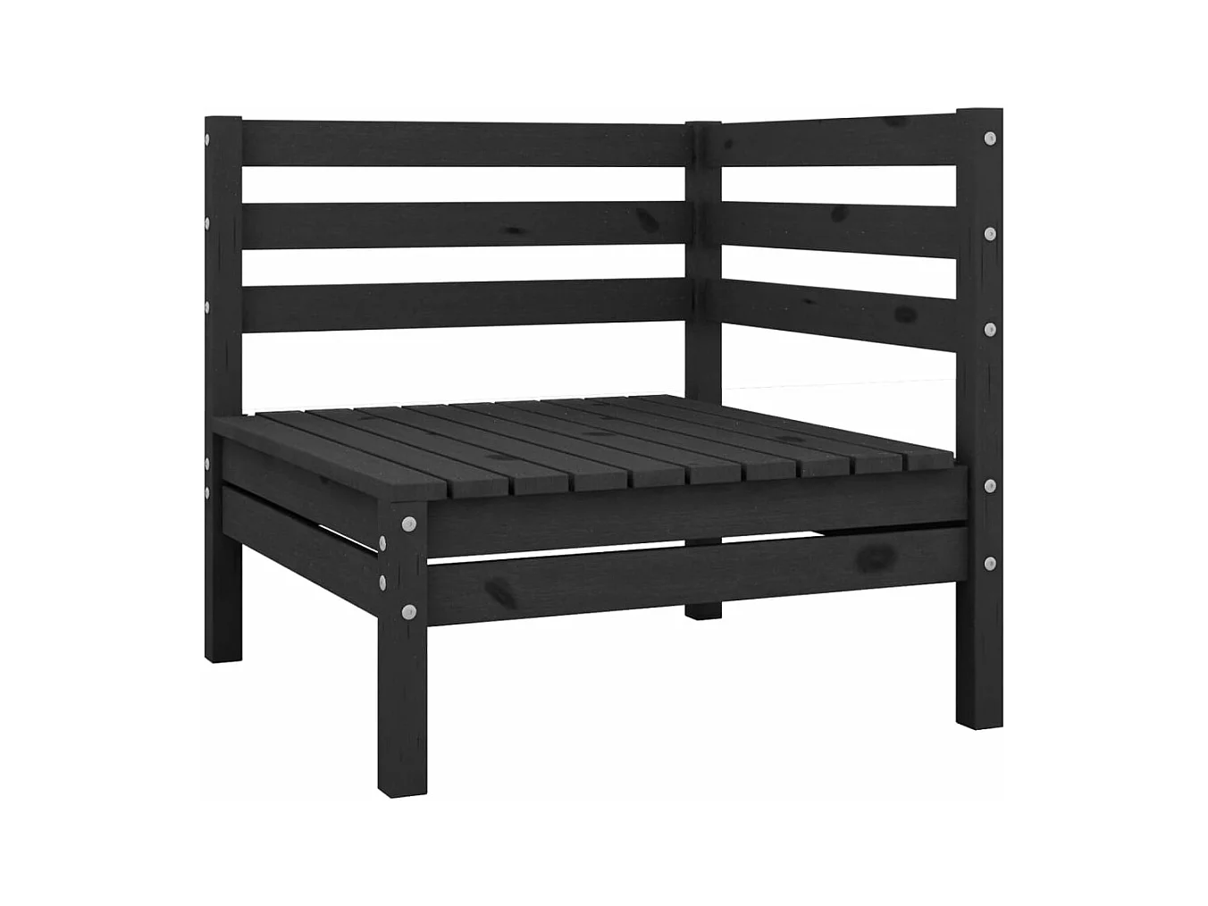 Salon de jardin 9 pièces Bois de pin massif Noir