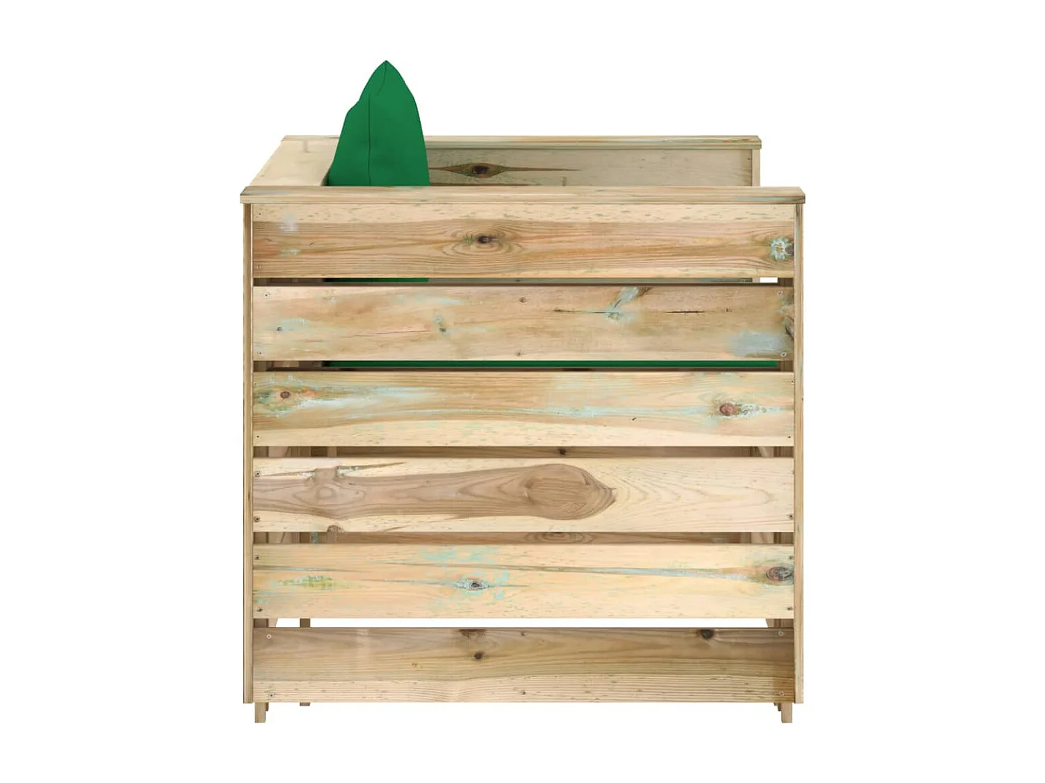 Muebles de jardín 2 piezas con cojines madera impregnada verde