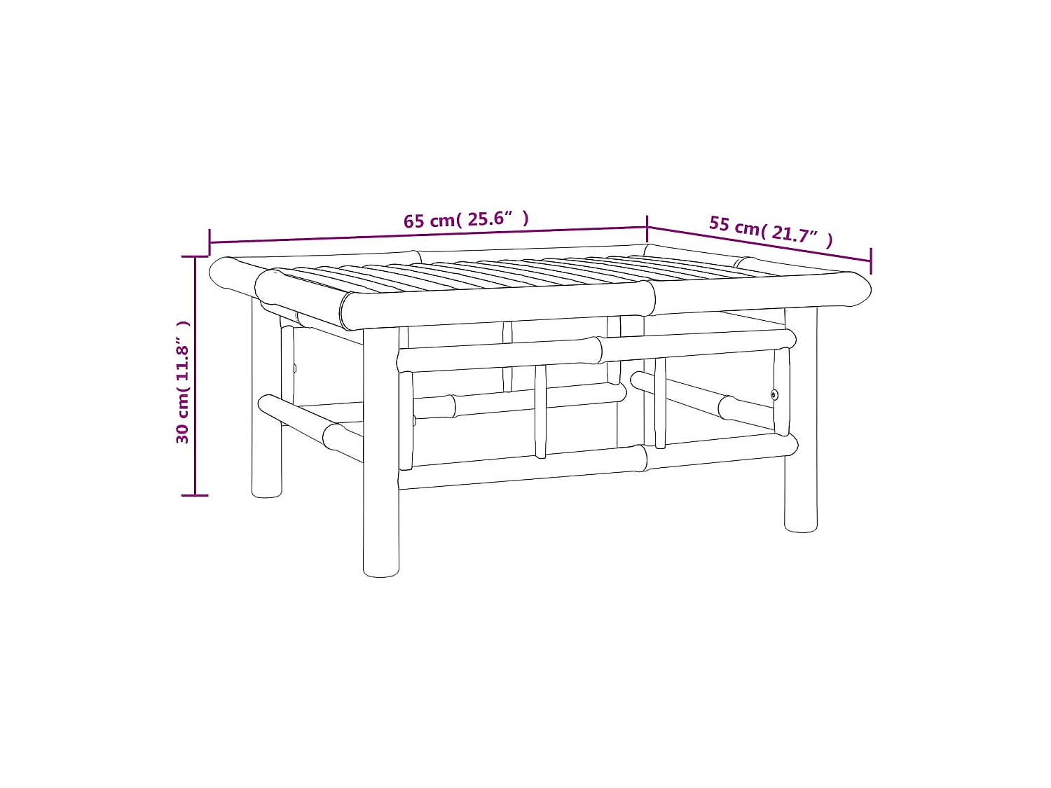 Salon de jardin 6 pièces avec coussins gris foncé bambou
